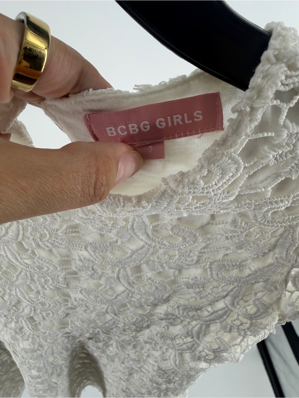 BCBGirls Cream Lace Short Flutter Sleeve Dress - Picture 3 of 9